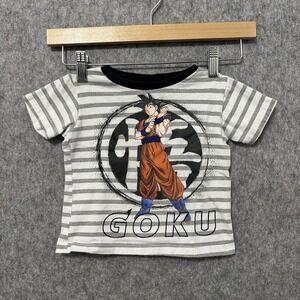 Vintage Dragon Ball Super Goku Striped T-Shirt Toei Animation Y2K‎ Kids Size 2
